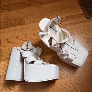 Steve Madden Cream Platform Heels